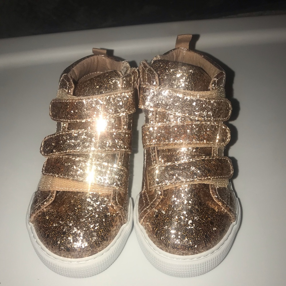Gold sparkle sneakers
